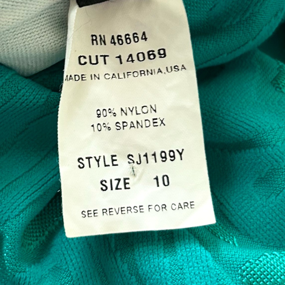 ST. JOHN SWIM Teal Textured V-Neck One Piece Henley Swimsuit Luxury Designer 10 - Picture 13 of 14